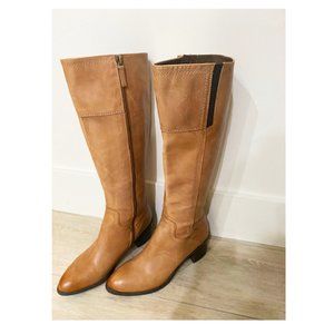 Franco Sarto A-EDALINA Tan Leather Calf- High Boots Size 7M